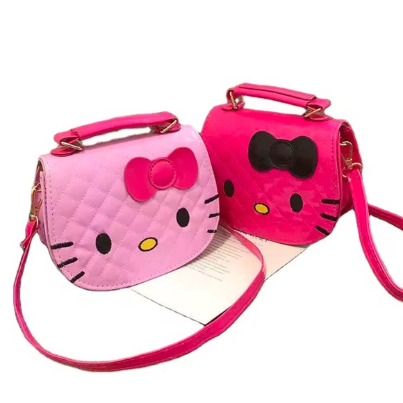 Hello Kitty Cutie Quilted Pink and Black Crossbody Mini Bag 💕 - Picture 9 of 12